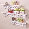 Set of 3 White Floating Wall Shelves