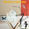 8x Magnifying Glass With LED Ring Light And Desktop Arm Clamp