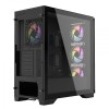 Vida AQUILON Black ATX Gaming PC Case, Meshed,  E-ATX, 4x 120mm ARGB LED Fan, Tempered Glass Panel