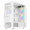 CIT Luna Mesh White Micro ATX Gaming PC Case Glass Side 4x 120mm ARGB Fans