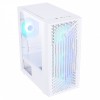 CIT Terra White Gaming Case mATX Tower 4x ARGB Fans Mesh Front and Tempered Glass Side Panel