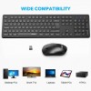 WISFOX Wireless Keyboard and Mouse Set 2.4GHz Ultra-thin Silent Desktop Combo