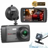 Dual-Lens Dash Cam 1080P Full HD In Car DVR Front And Rear Cameras 4'' LCD