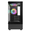 CiT Celsius Black Micro-ATX Gaming Case with Tempered Glass Front and Side Panels with 3 x CiT Celsius Dual-Ring Infinity Fans