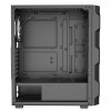 CIT Neo Black ATX Gaming PC Case 4X Dual-Ring Infinity Fans Mesh Front Side Glass Panel