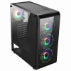 CIT Sahara F4 Mid ATX Gaming Case 4x Rainbow Fans TG Front and Side Panel Case