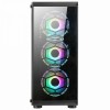 CIT Sahara F4 Mid ATX Gaming Case 4x Rainbow Fans TG Front and Side Panel Case