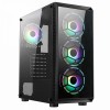 CIT Sahara F4 Mid ATX Gaming Case 4x Rainbow Fans TG Front and Side Panel Case