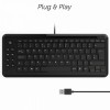 CIT WK-838 Premium Mini USB Wired Black Keyboard With Multi-media Keys