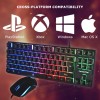 Combrite Falcon TKL Compact USB Keyboard And Mouse Combo Rainbow LED Backlit GKM669