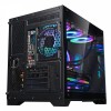 CiT Concept Black MATX Gaming Cube PC Case with Tempered Glass Panels 3 LED Fans