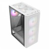 CiT Delta White ATX Gaming Case with Mesh ABS Front 30 Tinted Tempered Glass Side 6 x Inner-Ring ARGB Fans 6-Port MB Sync Hub