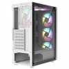 CiT Delta White ATX Gaming Case with Mesh ABS Front 30 Tinted Tempered Glass Side 6 x Inner-Ring ARGB Fans 6-Port MB Sync Hub