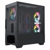 CIT Level 1 Black MATX Case Glass Front Side 3x ARGB Fans