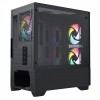 CIT Level 1 Black Mesh MATX Case Glass Front Side 3x ARGB Fans