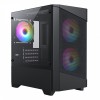 CIT Level 1 Black Mesh MATX Case Glass Front Side 3x ARGB Fans