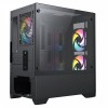 CIT Level 2 Black Micro ATX Gaming PC Case Mesh Front Glass Side 3xARGB Fans