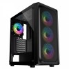 CIT Orion Mesh Gaming Mid ATX PC Case Tempered Glass Panel 4x Dual Ring LED Fan