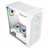 CIT Orion Mesh White Gaming Mid ATX PC Case Tempered Glass Panel 4x Dual Ring LED Fan