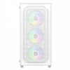 CIT Orion Mesh White Gaming Mid ATX PC Case Tempered Glass Panel 4x Dual Ring LED Fan