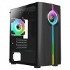 CIT Quake Gaming Matx Case 1xARGB Fan LED Strip Glass Side Panel