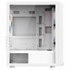 CIT Saturn mATX Gaming Case 4x ARGB Fans Mesh Front Tempered Glass Panel - White
