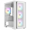 CIT Vento All In White Gaming MATX Case Meshed Front 4x ARGB Fans Tempered Glass Side Panel