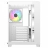 CIT Vision White Mid ATX Gaming Cube with Tempered Glass Front and Side Panels with 4 x CiT Celsius Dual-Ring Infinity Fans
