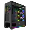 Game Max View ARGB Sync Gaming Case 2xLED Strips 3xFans 3Pin Hub TG Front