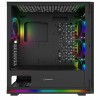 Game Max View ARGB Sync Gaming Case 2xLED Strips 3xFans 3Pin Hub TG Front