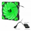 Jedel 120mm Green LED PC Case Cooling Fan 3-Pin PWM/4-Pin Molex Connector