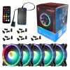 Jedel 5 Pack 120MM RGB LED PC Case Fan With Controller Hub And Remote Control