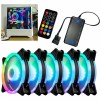 Jedel 5 Pack 120MM RGB LED PC Case Fan With Controller Hub And Remote Control