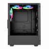Jedel Trooper Gaming PC Computer Case RGB LED Mid Tower ATX Tempered Glass 6x Halo Ring Fans