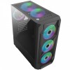 Jedel Wrath Meshed Gaming PC Computer Case RGB LED Mid Tower ATX Tempered Glass 6x Halo Ring Fans