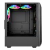 Jedel Wrath Meshed Gaming PC Computer Case RGB LED Mid Tower ATX Tempered Glass 6x Halo Ring Fans