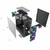 Jedel Wrath Meshed Gaming PC Computer Case RGB LED Mid Tower ATX Tempered Glass 6x Halo Ring Fans