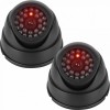 JUSTOP Dome Dummy CCTV Camera For Indoor & Outdoor With Red LED Black - Twin Pack