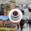 JUSTOP Dome Dummy CCTV Camera For Indoor & Outdoor With Red LED - White - Twin Pack
