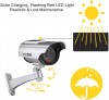 JUSTOP Solar Dummy CCTV Camera Outdoor Silver With Red LED Light