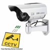 JUSTOP Solar Dummy CCTV Camera Outdoor Silver With Red LED Light