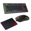 Marvo Scorpion CM310-UK 3-in-1 TKL Gaming Bundle, Keyboard, Mouse and Mouse Pad, Wired USB 2.0, 3 Colour Backlit, Multimedia, Anti-ghosting Keys, 3200 dpi RGB mouse with Anti-slip Mouse Pad