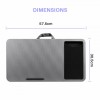 Multi Purpose Home Office Lap Desk with Mouse Pad and Phone Holder - Silver Carbon