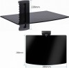 Tempered Black Glass Floating Wall Mount Shelf 1 Tier