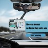 360 Rotatable And Retractable Rearview Mirror Car Phone Holder