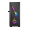 Vida Tempest Black Mid ATX Gaming PC Case, 4x 120mm ARGB LED Fans, Meshed Front, Tempered Glass Panel