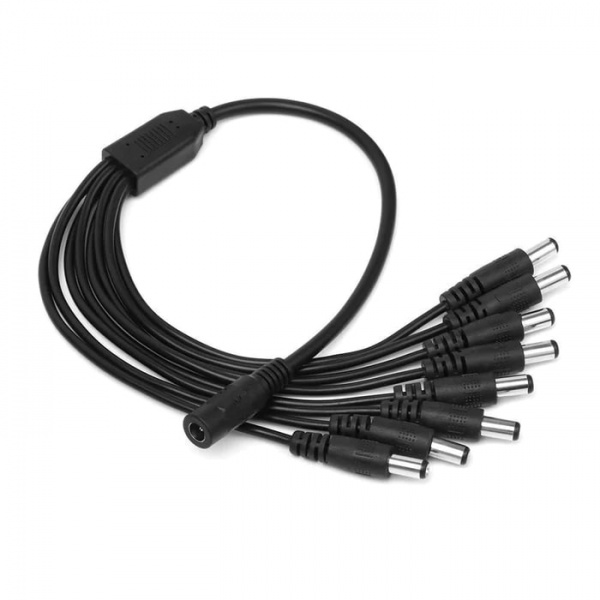 8 Way 2.1mm DC Power Splitter Cable for 12V PSU CCTV Security Camera