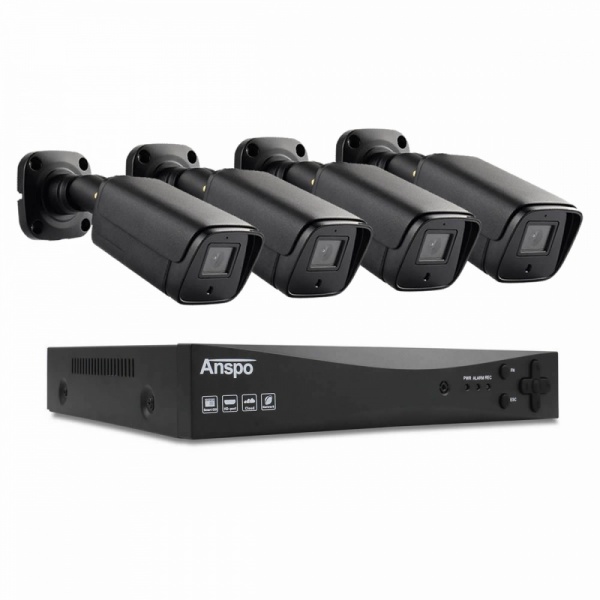 Anspo HD 1080P CCTV System 4 Channel 4 x Bullet Cameras Surveillance Kit