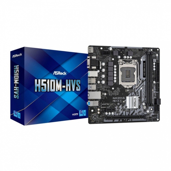 ASRock H510M-HVS R2.0 Intel Socket 1200 Micro ATX HDMI/DVI-D/VGA USB 3.2 Gen1 Motherboard[1]