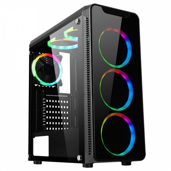 CiT Blaze Gaming Case With 6 X ARGB Fans MB Sync Tempered Glass Side Window